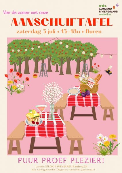 Zomerse aanschuiftafel in Buren